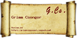 Grimm Csongor névjegykártya